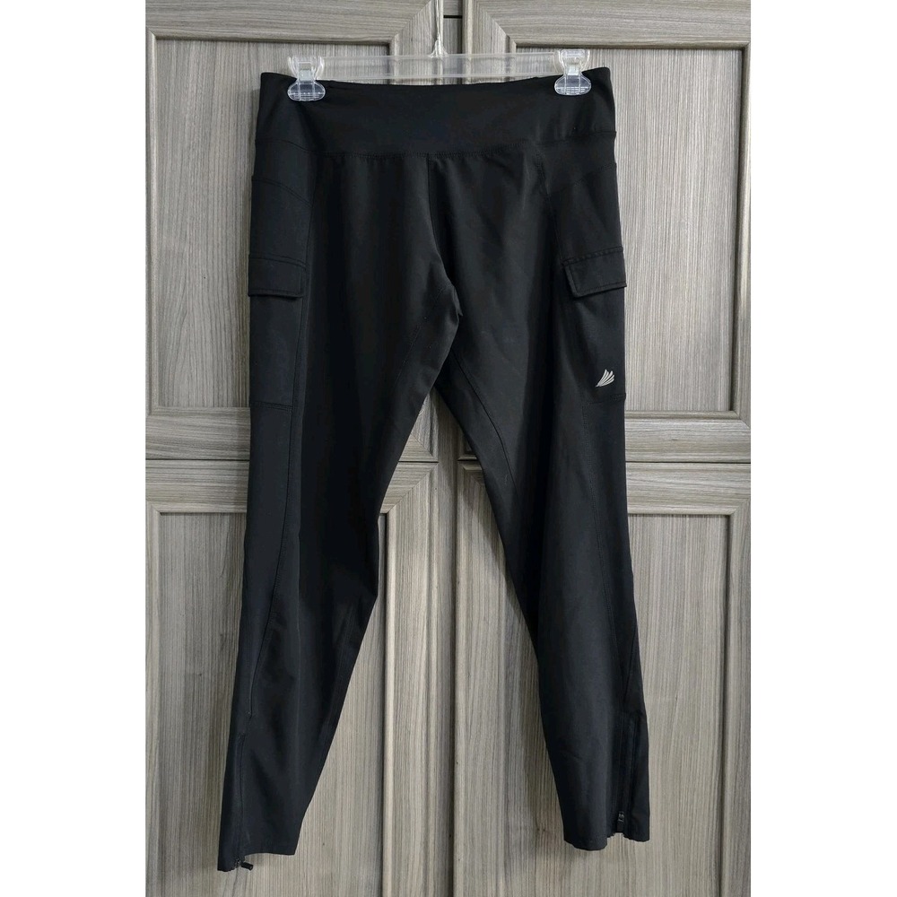 Free2B Athletic Activewear Sz Large Black Pockets Zipper Ankles